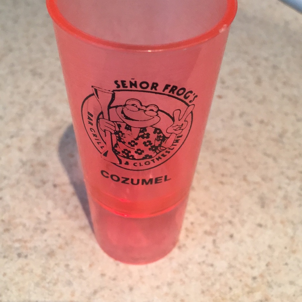 Senor Frogs tall shot glass Cozumel, Mexico